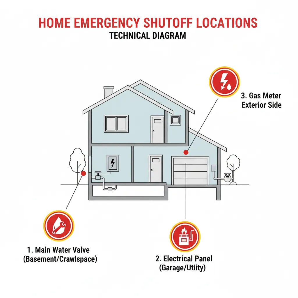 Home Emergency Shutoff Locations Diagram